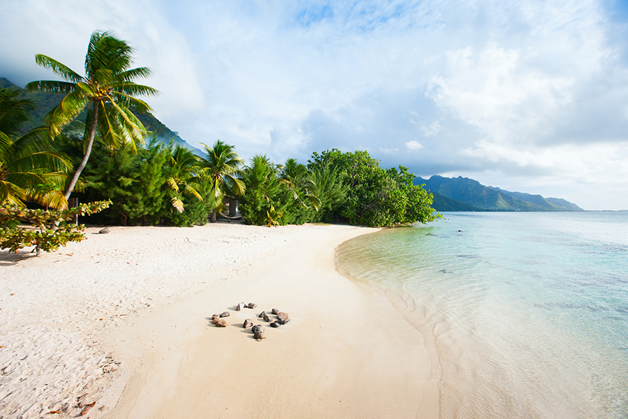 Beach on Moorea Island, French Polynesia
