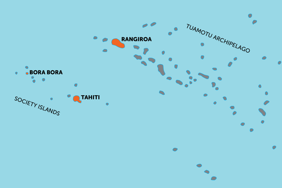 Rangiroa and Bora Bora experience | map