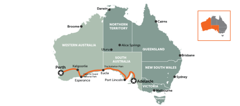 Adelaide to Perth self-drive | map