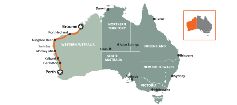 Perth to Broome self-drive | map