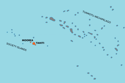 Tahiti and Moorea in style | map