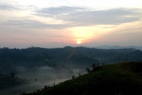 sonnenaufgang in Uganda 