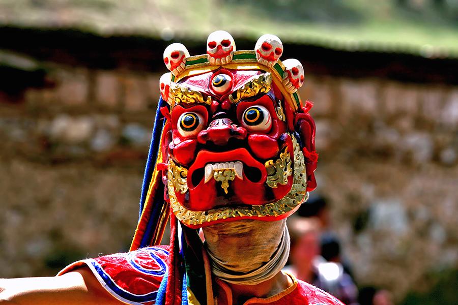 Traditional wooden mask, Bhutan | Bhutan Travel Guide