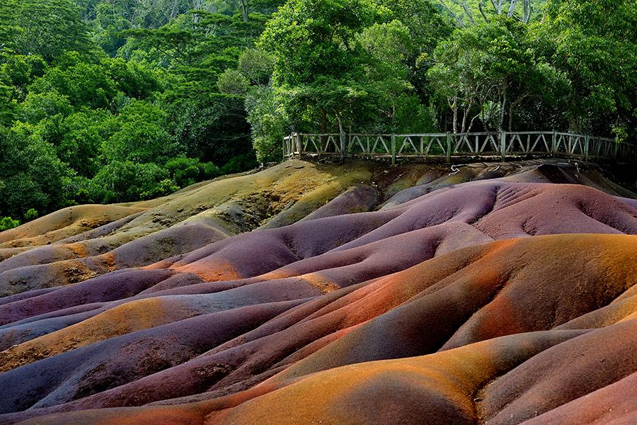 Discover the colourful dunes near Chamarel