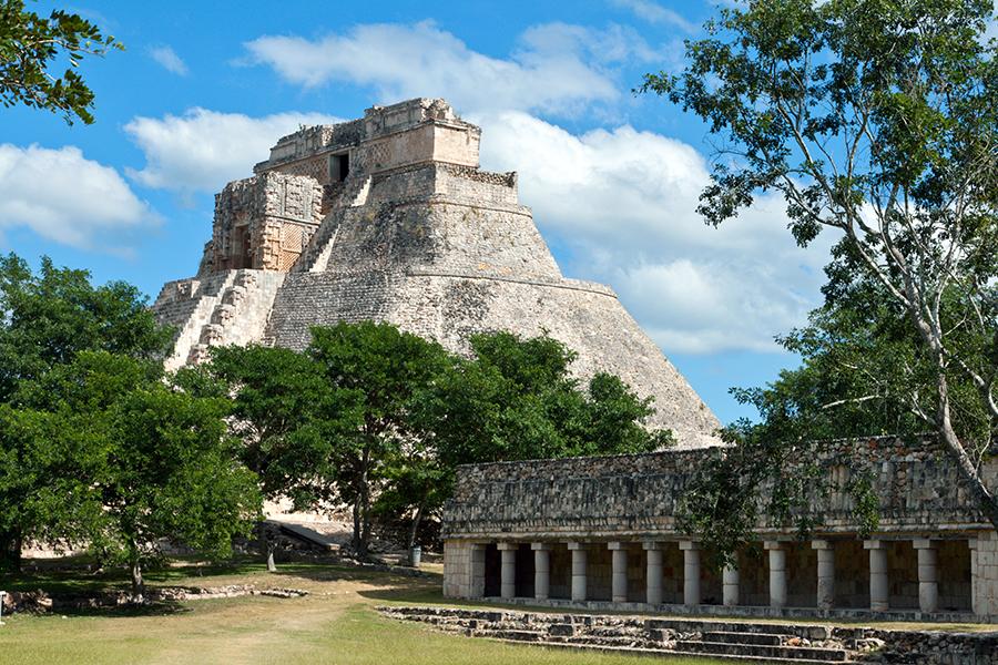 Mayan pyramid of the Magician, Adivino, in Uxmal, Yucutan Peninsula, Mexico
